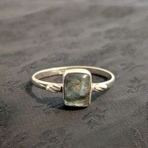 Solid Sterling Silver Labordorite 925 Ring Size 9.5